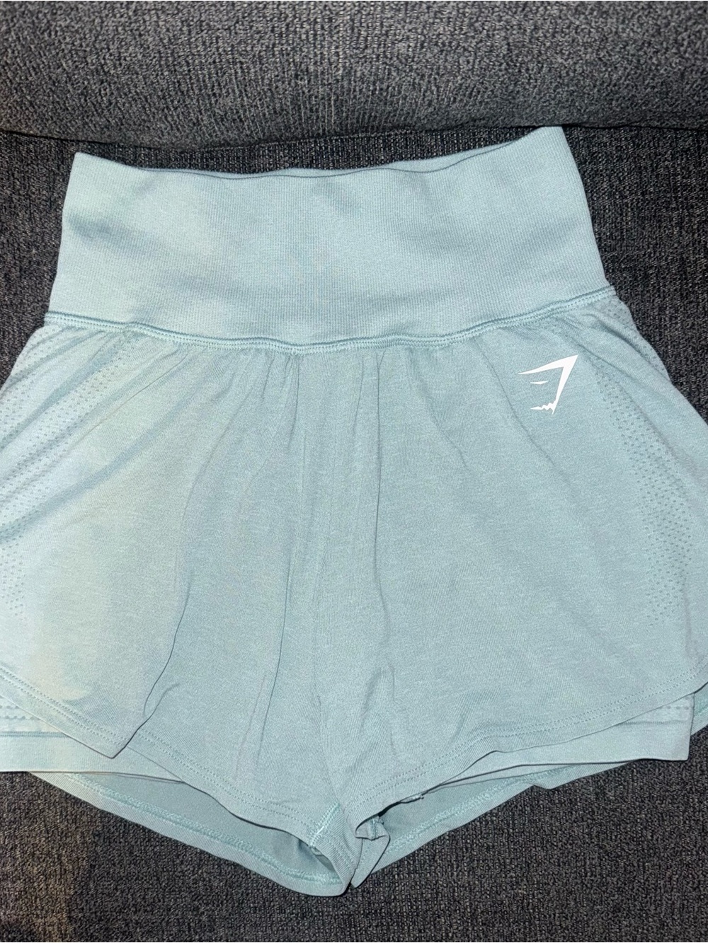 Gymshark Light Blue High-Waist Women's Performance Shorts